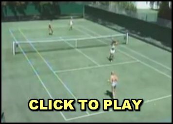 Video of for babes playing Tennis while topless