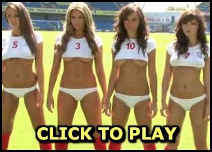 Video of a topless soccer team