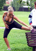 Aisleyne Horgan Wallace working out