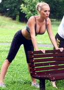 Aisleyne Horgan Wallace working out