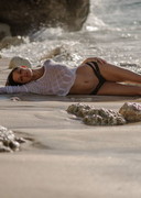 Alyssa Arce topless at the beach