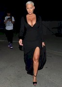 Amber Rose cleavage in a black dress