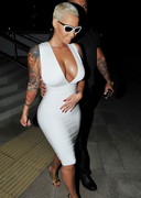 Amber Rose braless cleavage