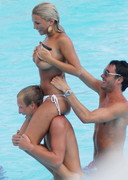 Billie Faiers topless in a pool