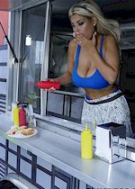 Big boob food truck babe