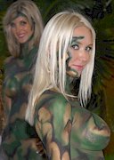 Four lesbians covered in body paint