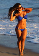 Carmen Ortega in a blue bikini