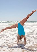 Cassie Becker at the beach