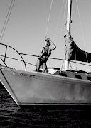 Charlotte Mckinney on a boat