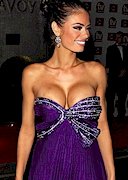 Chloe Sims cleavage in purple