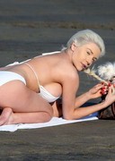Big tit blonde in a bikini