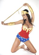 Denise Milani as busty Wonder Woman