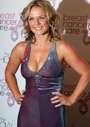 Geri Halliwell cleavage at a breast cancer show