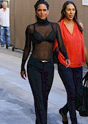 Halle Berry sheer top and bra