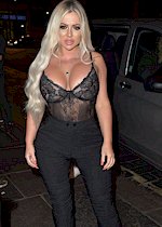 Holly Hagan in a see through top