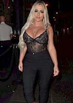 Holly Hagan in a see through top