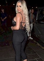 Holly Hagan in a see through top