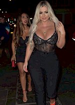 Holly Hagan in a see through top