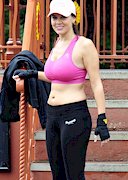 Imogen Thomas working out