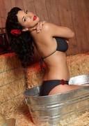 Jelena Jensen in a barn