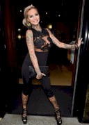 Jemma Lucy in a sheer top