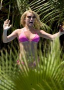 Jessica Simpson in a pink bikini