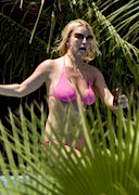 Jessica Simpson in a pink bikini