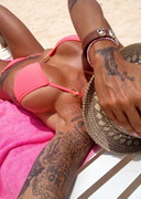 Jodie Marsh in a pink bikini