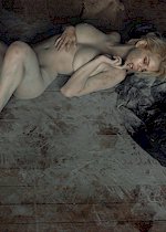 Busty blonde covered with mud