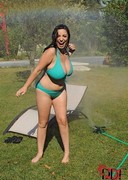 Busty babes play with a hose