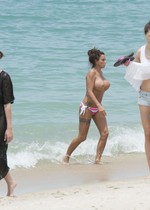 Katie Price topless at beach