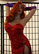 Busty babe dressed as Jessica Rabbit