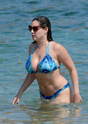 Kelly Brook in a blue bikini