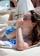 Kelly Brook in a blue bikini