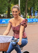 Kelly Brook cleavage on a bicycle