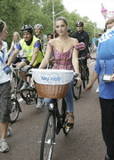 Kelly Brook cleavage on a bicycle