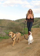 Kelly Madison topless hiking