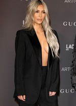 Kim Kardashian braless cleavage