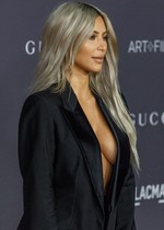 Kim Kardashian braless cleavage