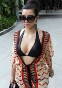 Kim Kardashian busty in a bikini