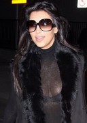 Kim Kardashian in a see through top