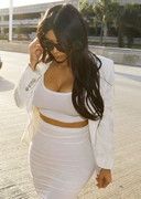 Kim Kardashian in a sports bra