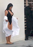 Kim Kardashian in a swimsuit