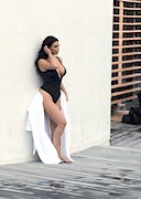 Kim Kardashian in a swimsuit