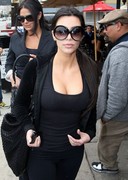 Kim Kardashian cleavage in public