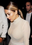 Kim Kardashian in a mesh top