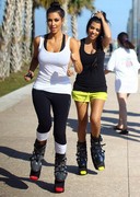 Kim and Kourney bouncing around