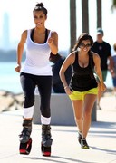 Kim and Kourney bouncing around