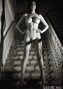 Lilly Roma nude on stairs