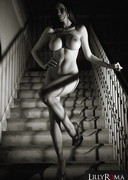 Lilly Roma nude on stairs